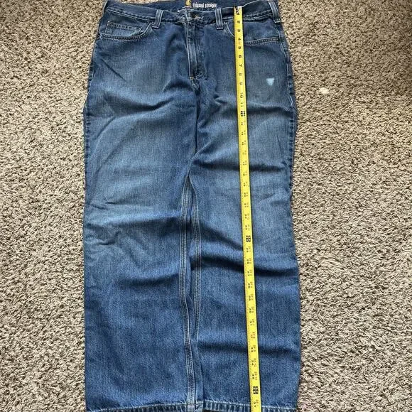 Carhartt Jeans Mens 36x30 Blue Relaxed Straight Leg Outdoor Workwear B320 WTB - Picture 5 of 8